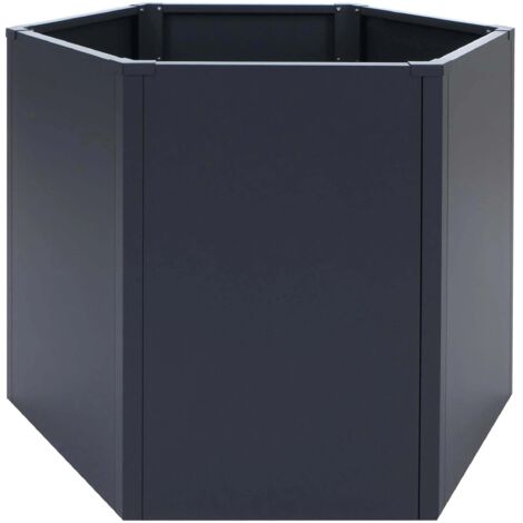 Carré potager surélevé jardinière 460 L design moderne 100 x 88 x 77 cm en acier galvanisé anthracite 040008904