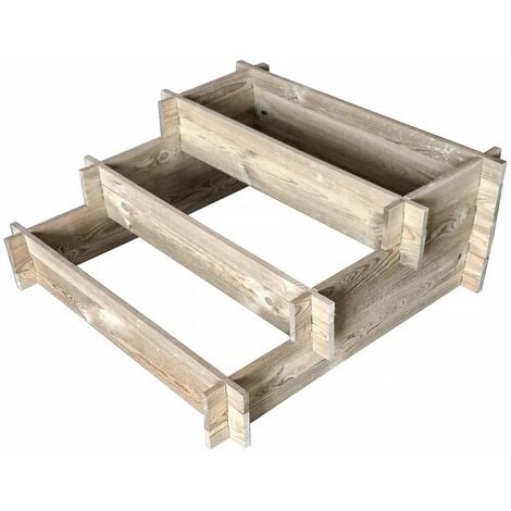 HABITAT ET JARDIN Carré potager "Utopia" en escalier - 90 x 90 x 35 cm