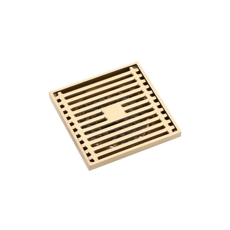 SNQ - Carré Salle De Bains Douche Drain Siphon De Sol Piège Grille Déchets Passoire Fil De Sol Drains En Laiton Antique