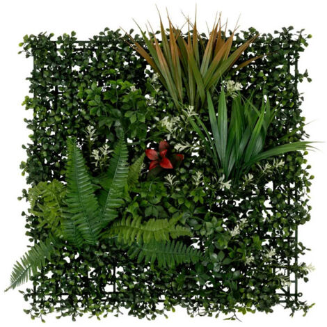 Carré Végétal Artificiel Tropical "Izy" 50cm Vert
