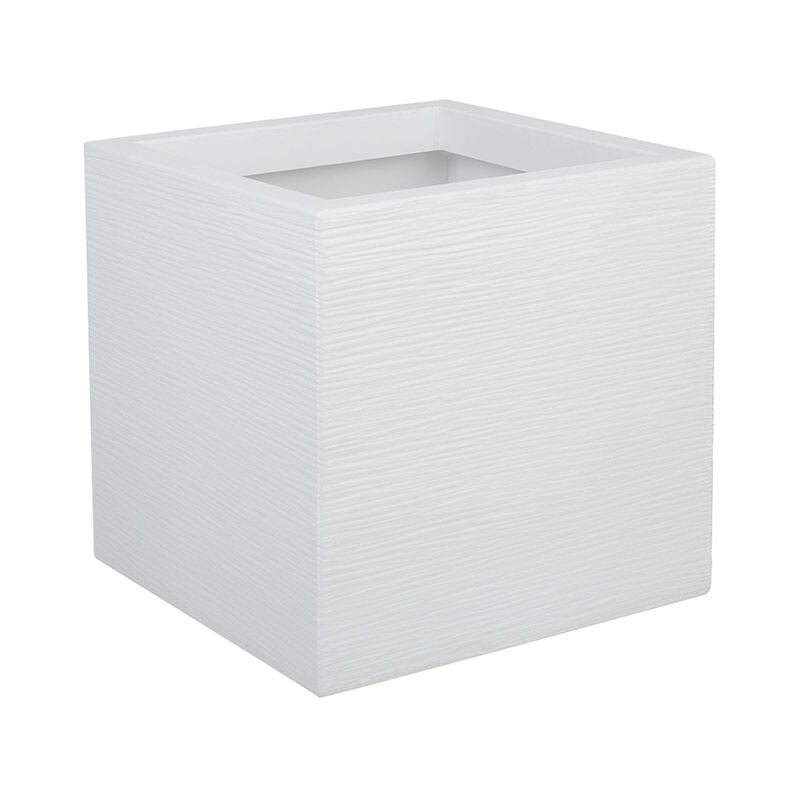 Plastique Bac a fleurs carre Graphit Up - 21 l - 29,5 x 29,5 x 29,5 cm - Blanc cerusie - EDA