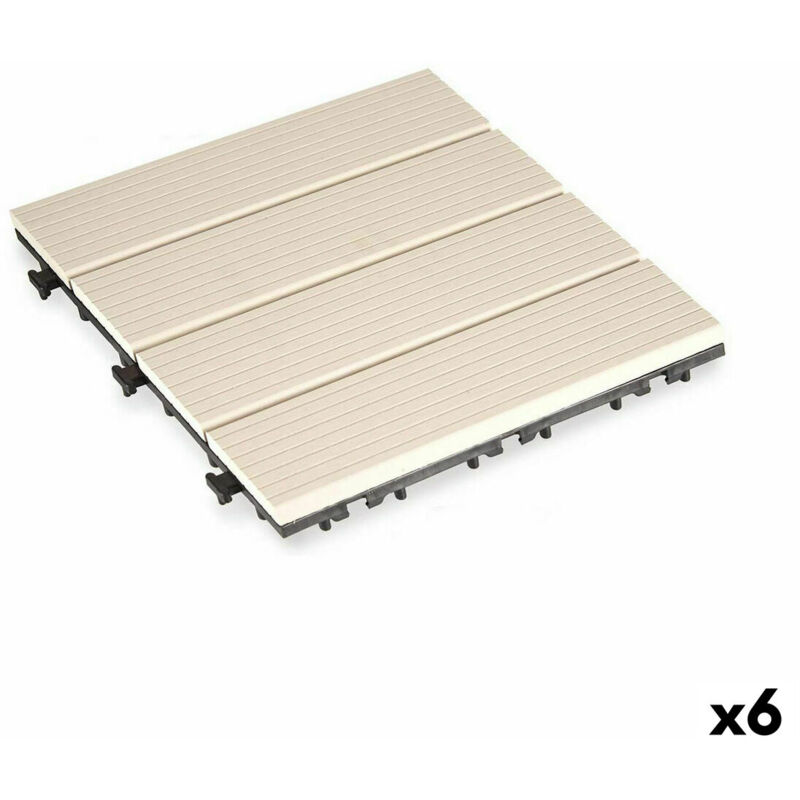 Dalles à emboîtement en polyéthylène beige 30 x 2,6 x 30 cm (6 unités)