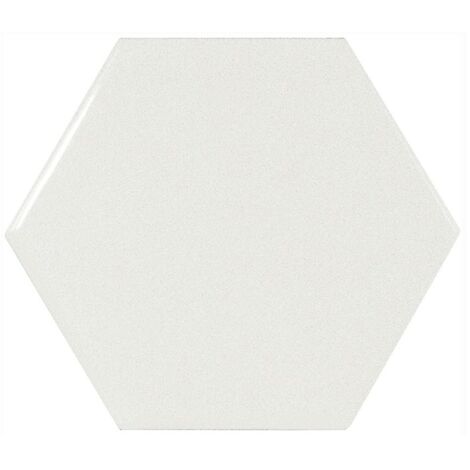 Carreau blanc brillant 12.4x10.7cm SCALE HEXAGON WHITE 21911 - 0.50m²