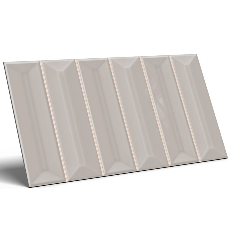 Carreau de brique en céramique brillante Prisma Mink 15x30 cm grade I