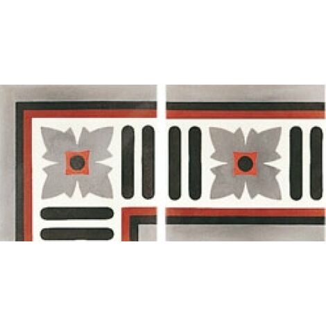 Carreau de ciment angle gris rouge blanc 20x20 cm ref 4980-A2 - Unité