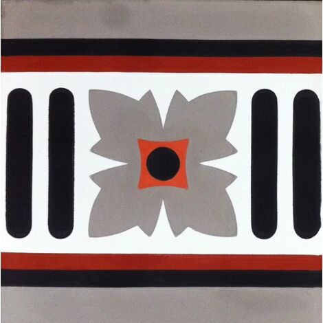 Carreau de ciment frise gris rouge blanc 20x20 cm ref4970-2 - Unité
