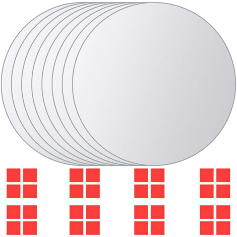 Carreau de miroir 8 pcs，Miroir Mural pour décoration Rond Verre DYHB680056 MaisonChic