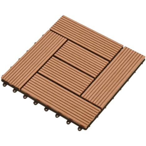 Carreau de terrasse 11 pcs Marron 30 x 30 cm WPC vidaXL