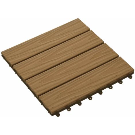 Carreau de terrasse Design 3D 11 pcs Teck 30 x 30 cm WPC vidaXL