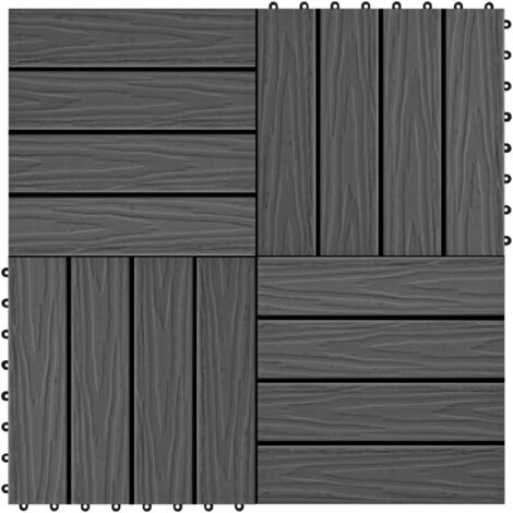 Carreau de Terrasse en Relief Dalle Jardin Patio Extérieur 11 pcs WPC vidaXL