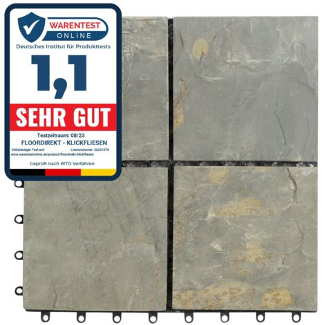 Carreau de terrasse en WPC Pierre naturelle 30 x 30 cm