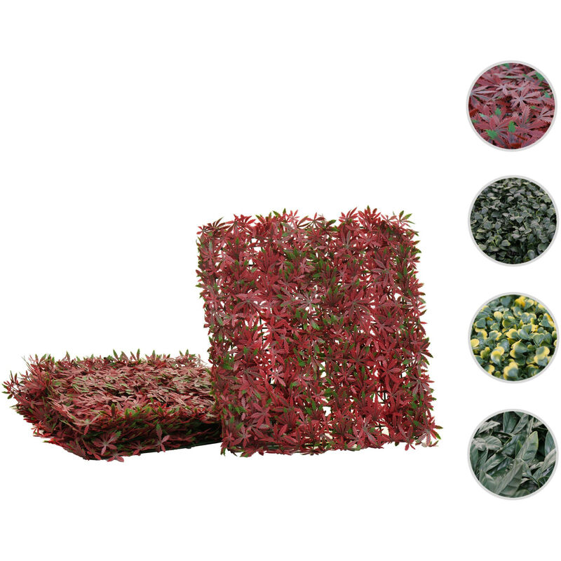 Mendler - Carreau mural HWC-L78 - pare-vue pare-vent revêtement pour terrasse/balcon - 4x 50x50cm chacun 1m2 - Buis vert