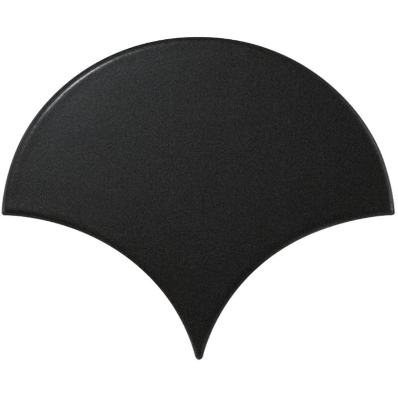 Equipe - Carrelage mural faïence effet graphique scale fan écaille 12x10,6cm Ecaille 12x10,6 cm Noir - Mat - boîte de 0.37 m2 - Gioia Materia