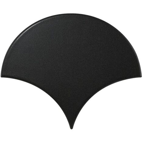 Carreau noir mat 10.6x12cm SCALE FAN BLACK MATT 21976 - 0.37m²