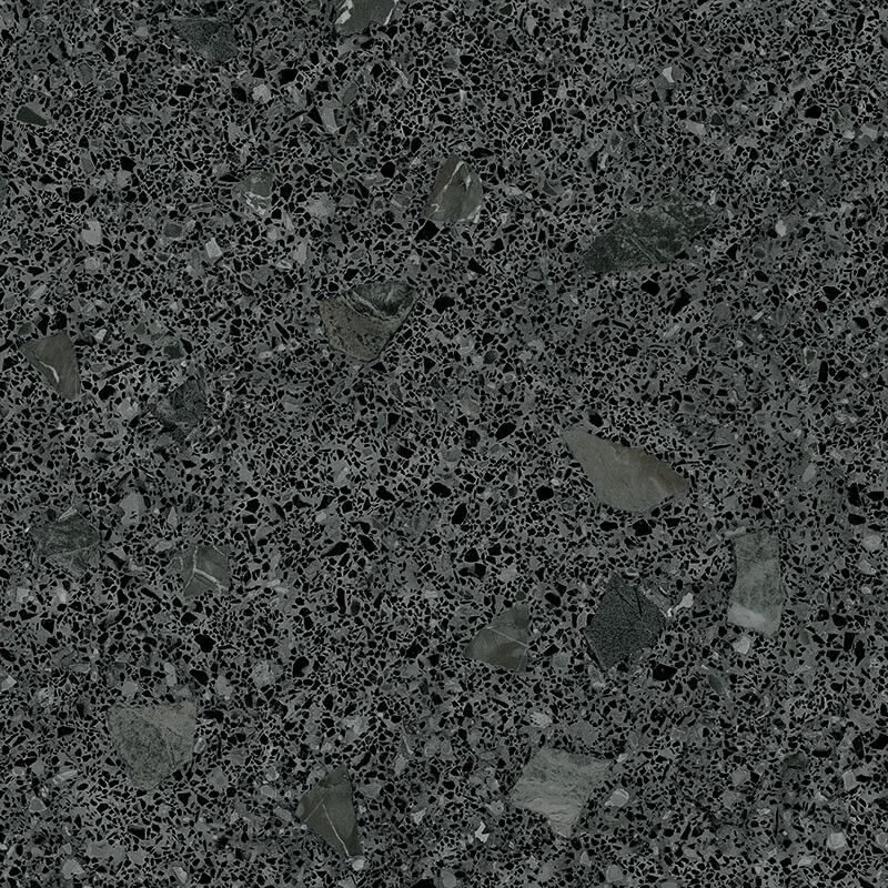 Arcana - Carrelage Aspect terrazzo Straci noir granito 80x80 cm