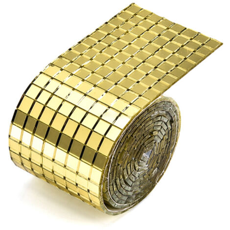Carreaux auto-adhésifs, carreaux de miroir en verre, autocollant carré or en boule Disco pour décoration de fête, cadre Photo, autocollant boule.