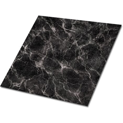 Carreaux autocollants PVC, Carrelage PVC adhésif -  30x30cm - Kit de 9 - Marbre Foncé, Stickers carrelage carreaux