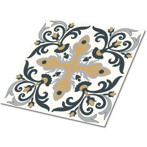 Carreaux autocollants PVC, Carrelage PVC adhésif -  30x30cm - Kit de 9 - Modèle De Plante, Stickers carrelage carreaux