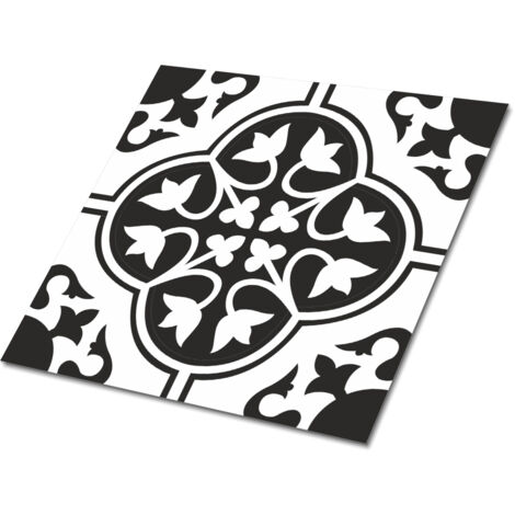 Carreaux autocollants PVC, Carrelage PVC adhésif -  30x30cm - Kit de 9 - Ornement Floral, Stickers carrelage carreaux
