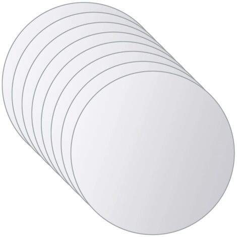 Carreaux de miroir 16 pcs，Miroir Mural pour décoration Rond Verre DYHB100061