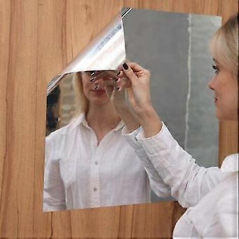 Carreaux de miroir flexibles, stickers muraux miroir sans verre, miroir auto-adhésif pour salle de bain, chambre, commode -ys