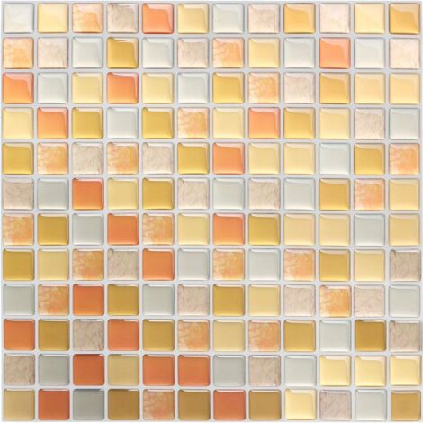 Carreaux de mosaïque 3D adhésifs muraux imperméables en papier autocollant