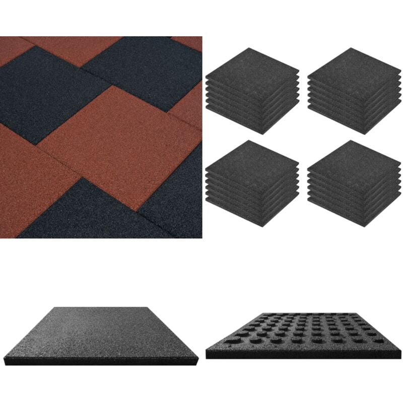 Vidaxl - Carreaux de protection antichoc 24pcs Caoutchouc 50x50x3cm Noir - Carrelages Exterieur - Carreau Caoutchouc - Tapisserie Caoutchouc - Tapis
