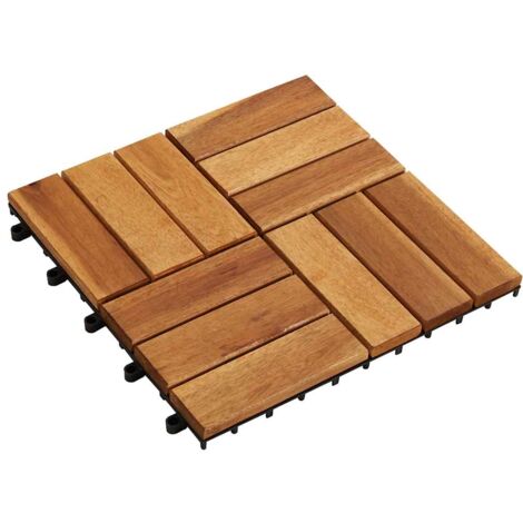 vidaXL 10/20/30x Acacia Tuile de Plancher Carreau de Terrasse Multi-modèle