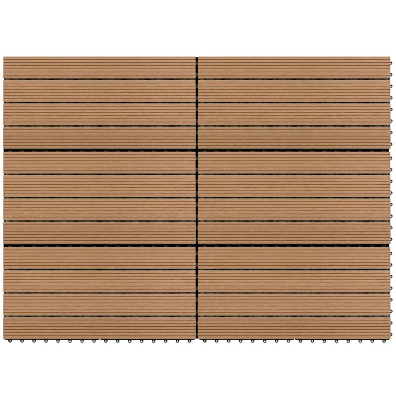 Tiles de terrasse wpc 6 pcs 60x30 cm 1,08 m² Disponibles différentes couleurs couleur : marron