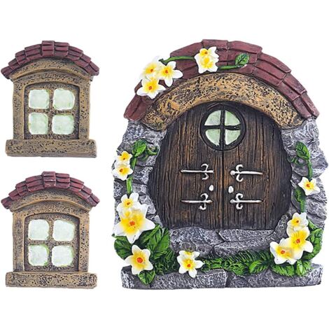 (Carreaux) Porte miniature pour jardin féérique, accès aux cabanes dans les arbres
