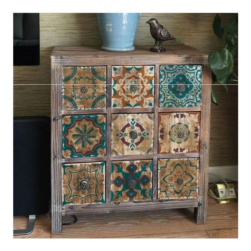 Shining House - Carrelage Adhésif 20x20 Style Industriel Credence Adhesive pour Cuisine Brique,24 Pcs Stickers Muraux Salle de Bains Cuisine