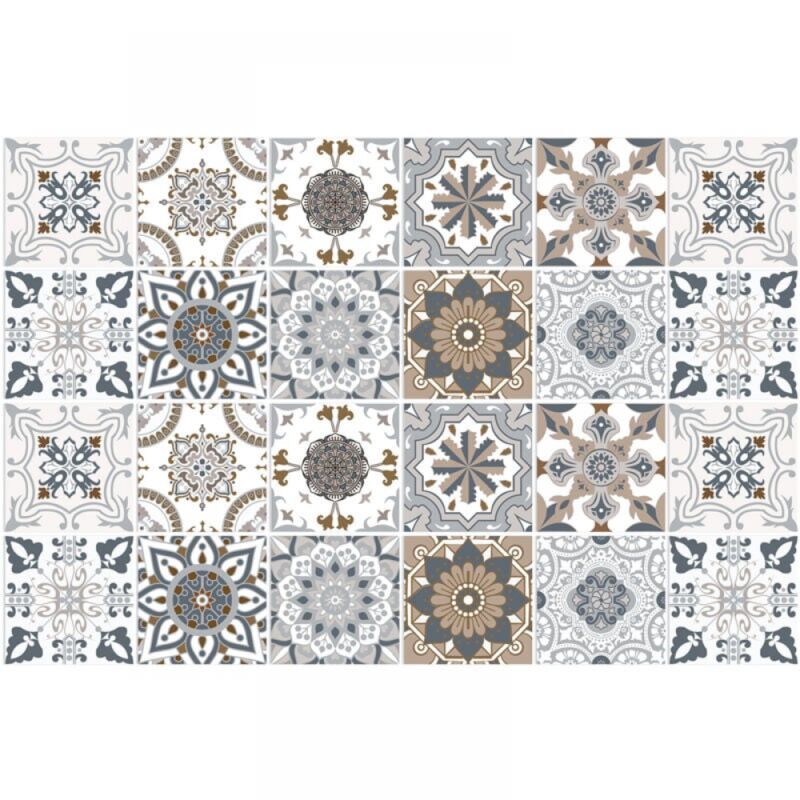 Carrelage Adhésif 20x20 Style Industriel Credence Adhesive pour Cuisine Brique,24 Pcs Stickers Muraux Salle de Bains Cuisine Carrelage Adhesif Mural