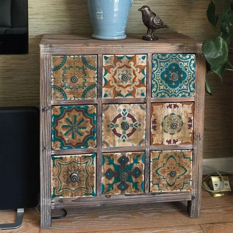 SNQ - Carrelage Adhésif 20x20 Style Industriel Credence Adhesive pour Cuisine Brique,24 Pcs Stickers Muraux Salle de Bains Cuisine Carrelage Adhesif