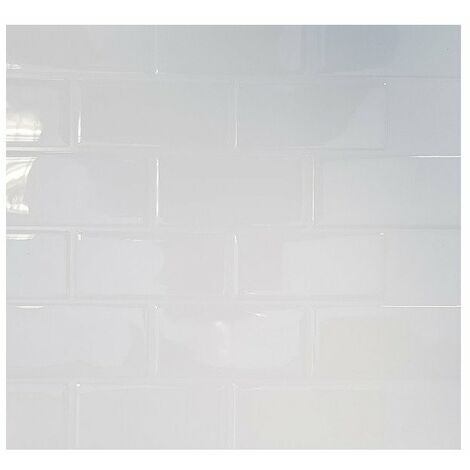 Carrelage adhésif 3D faïence blanche 30,5 x 25 cm – Adhère sur surfaces lisses – Pose facile sans outils – Pour murs et crédences – Access Deco