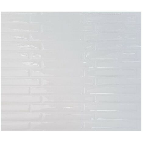 Carrelage adhésif 3D listel blanc 30,5 x 25 cm – Pose facile sur surfaces lisses – Parfait pour cuisines et salles de bains – Access Deco