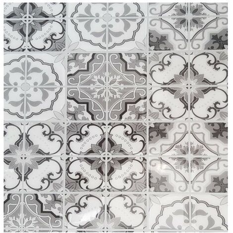 Carrelage adhésif 3D vintage noir 30,5 x 25 cm – Pour surfaces lisses – Facile à poser et entretenir – Décoration intérieure moderne – Access Deco