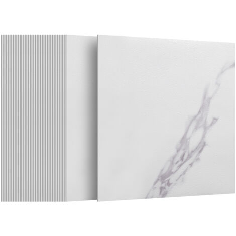 Carrelage adhésif effet marbre blanc 30x30cm, lot de 40 pièces