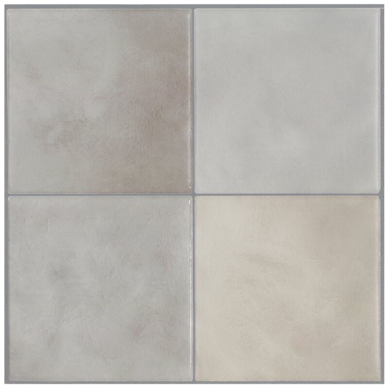 Carrelage adhésif mural x4, 22.86x22.86cm Smart Tiles Zellige Fes sticker décoratif salle de bain & cuisine