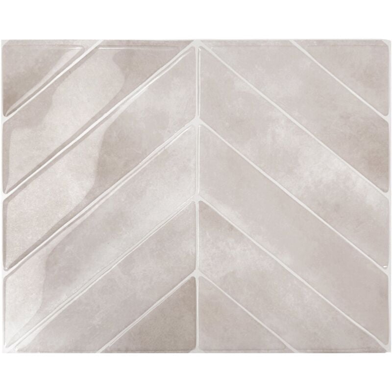 Smart Tiles - Carrelage adhésif mural x4, 29.03x22.86cm Chevron Viby sticker décoratif salle de bain & cuisine