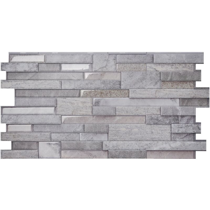 Smart Tiles - Carrelage adhésif mural xl x2, 57.15 x 28.96cm Pietra Pozzuoli gros, sticker tuile effet pierre - Salle de bain, cuisine