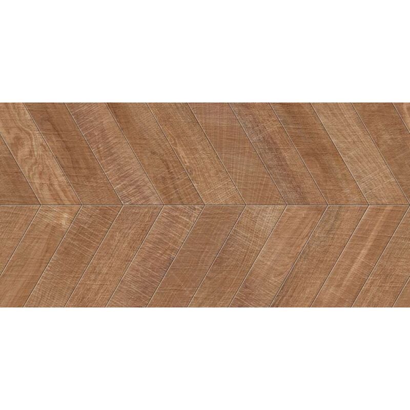 Carrelage sol / mur effet bois design chevron 60x120 cm artwood chevron NUT(vendu par boite de 1.44m2)