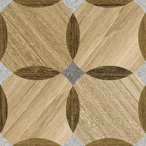 Carrelage aspect bois décoré - KOMI MOSSY-R 20X20 - 1m²