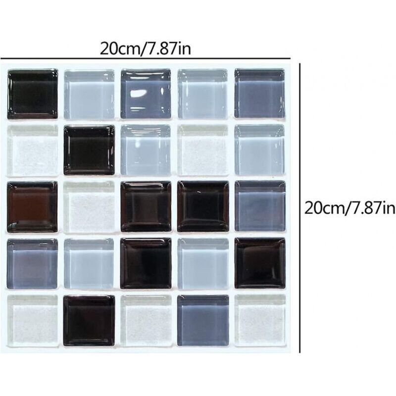Carrelage auto-adhésif en mosaïque, 30 pièces, autocollant mural imperméable, décoratif, carreaux de ciment, Design 20x20cm