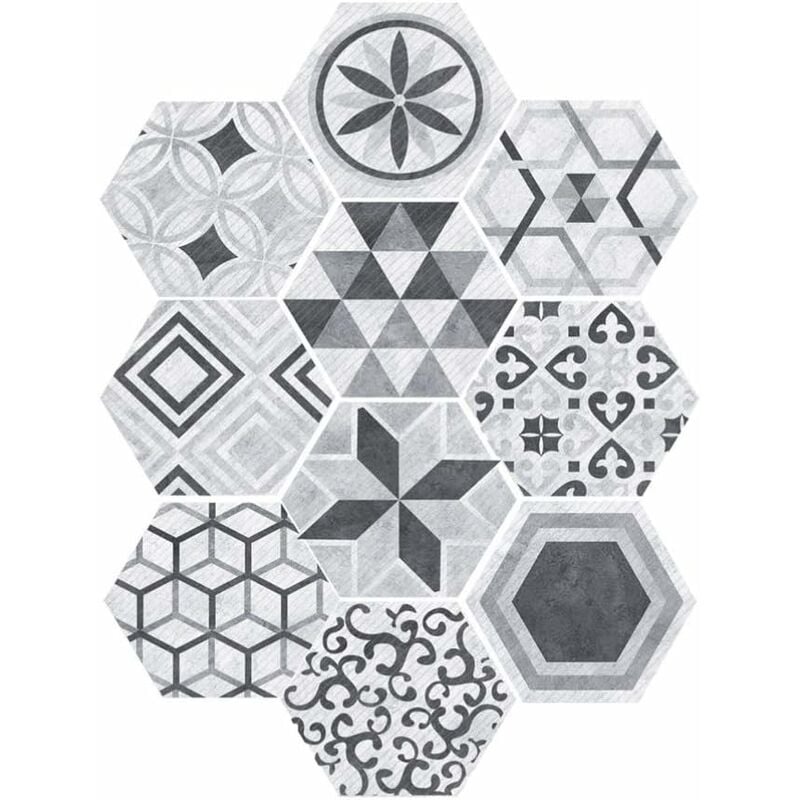 Carrelage Autocollants Hexagonal Style Industriel Anti-Slip Auto-Adhésif Amovible Sticker Mur Fei Yu