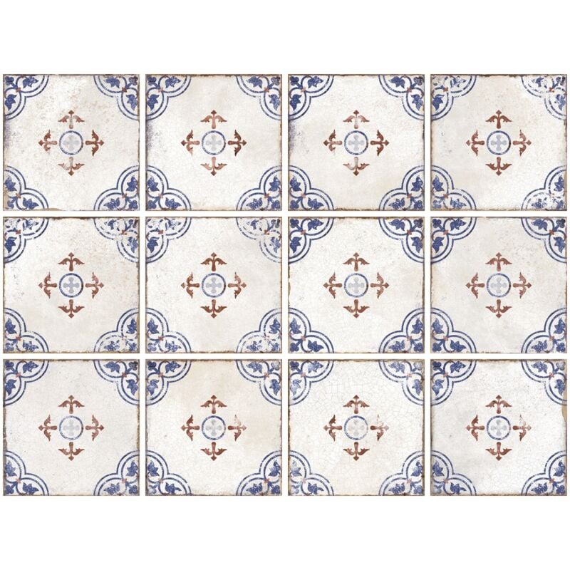 Carrelage Azulejos Lagos bleu Brillant 15x15 cm