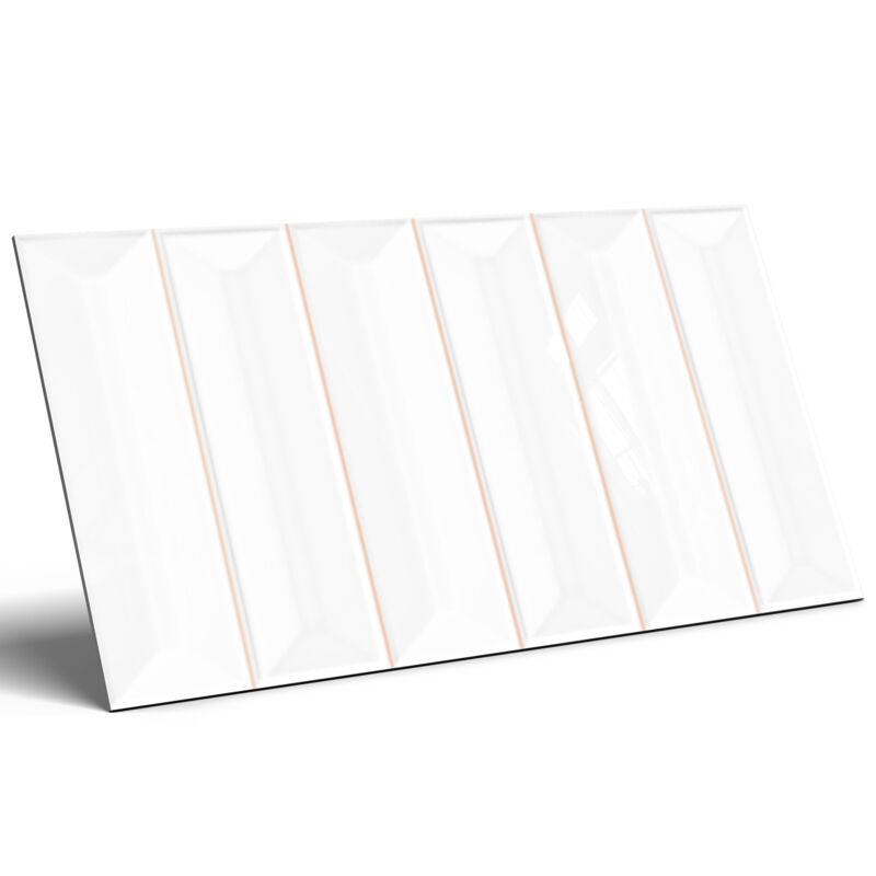 Carrelage Brique Céramique Prisma Blanc Brillant 15x30 cm Gat.I