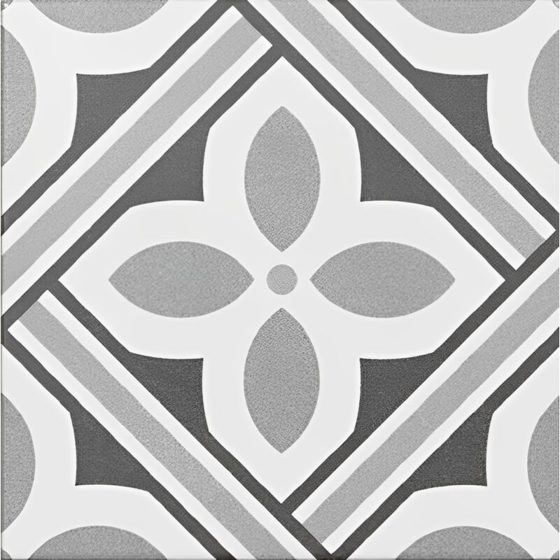 Tinker - Carrelage Carreaux de ciment Barcelona gris elegante 20x20 cm