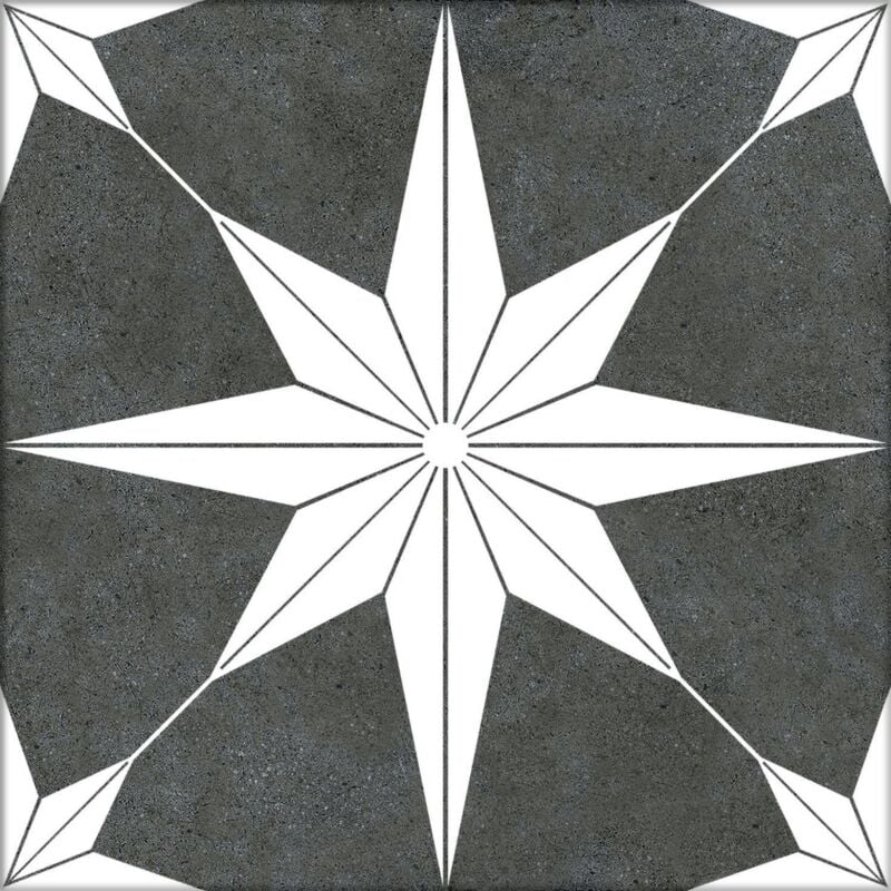 Tinker - Carrelage Carreaux de ciment eclatia noir nuit 25x25 cm