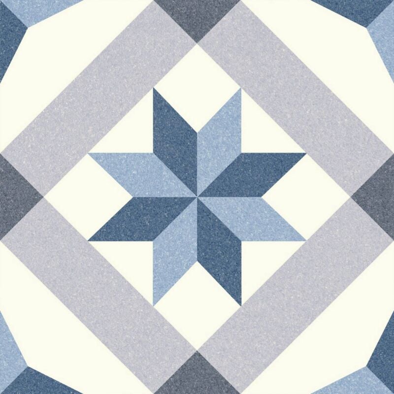 Tinker - Carrelage carreaux de ciment Laos bleu menton 25x25 cm