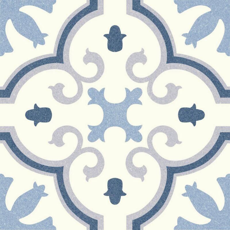 Tinker - Carrelage carreaux de ciment Laos bleu monte 25x25 cm